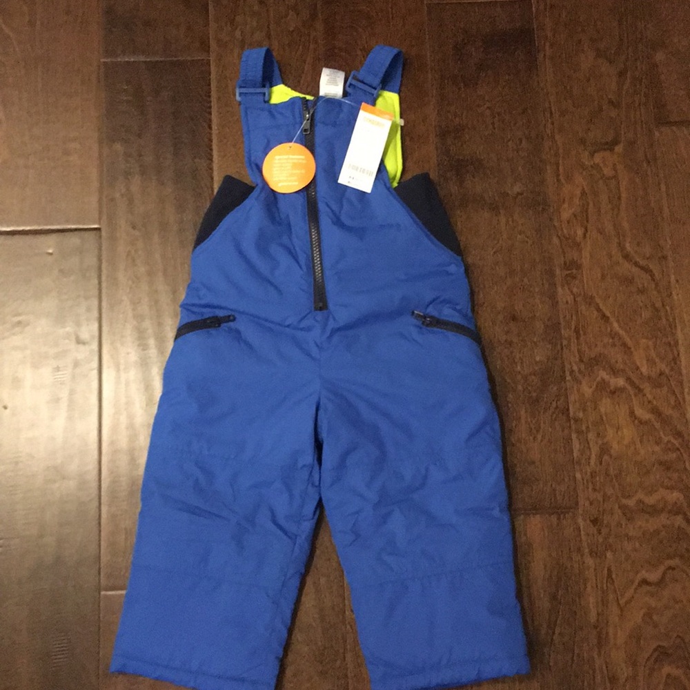 LAST CALL Blue gymboree snowbibs, 24 months.